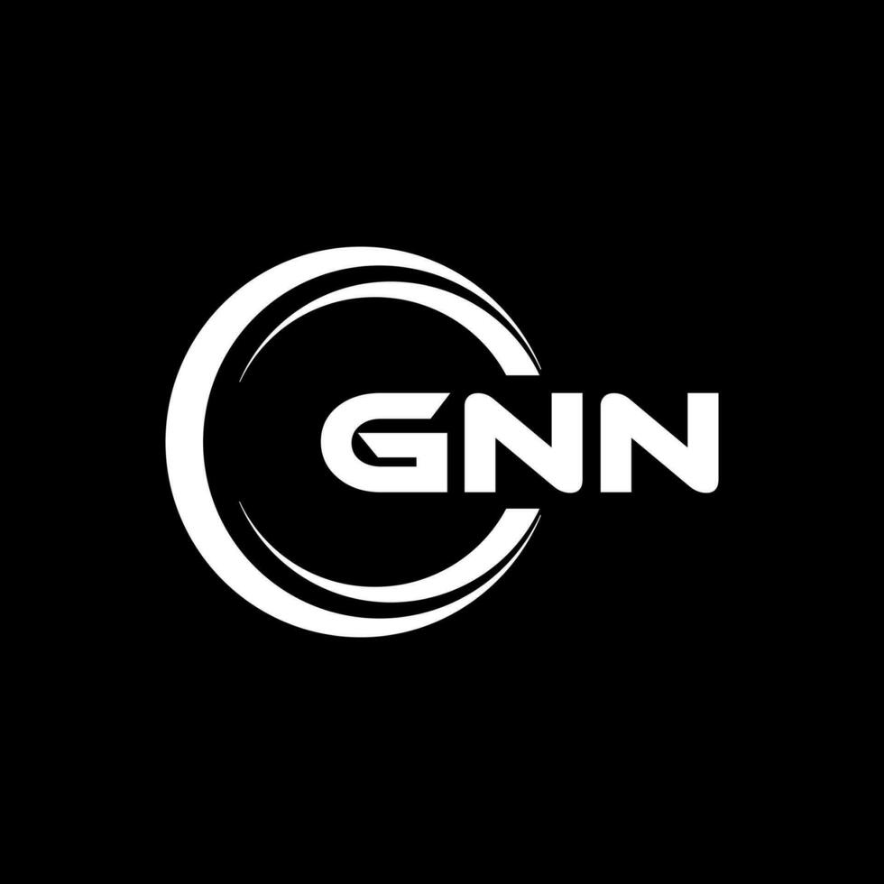 gnn logo disegno, ispirazione per un' unico identità. moderno eleganza e creativo design. filigrana il tuo successo con il Impressionante Questo logo. vettore