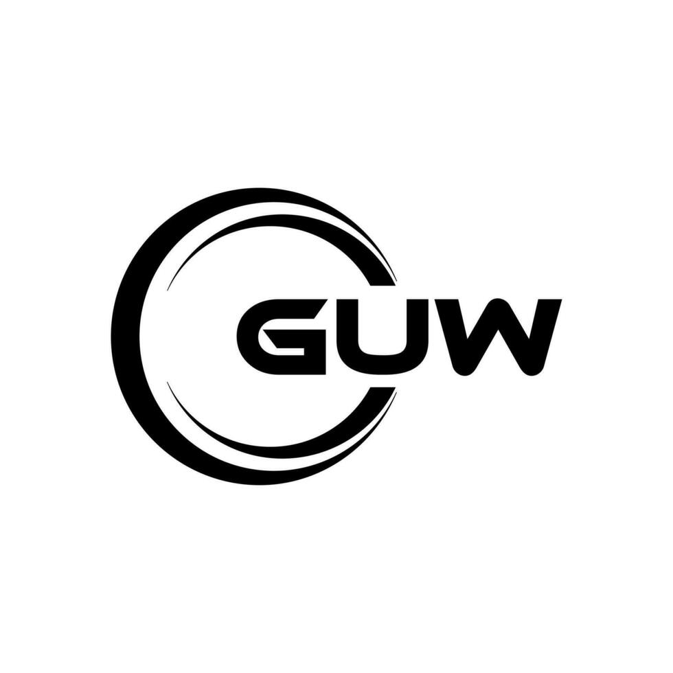 guw logo disegno, ispirazione per un' unico identità. moderno eleganza e creativo design. filigrana il tuo successo con il Impressionante Questo logo. vettore