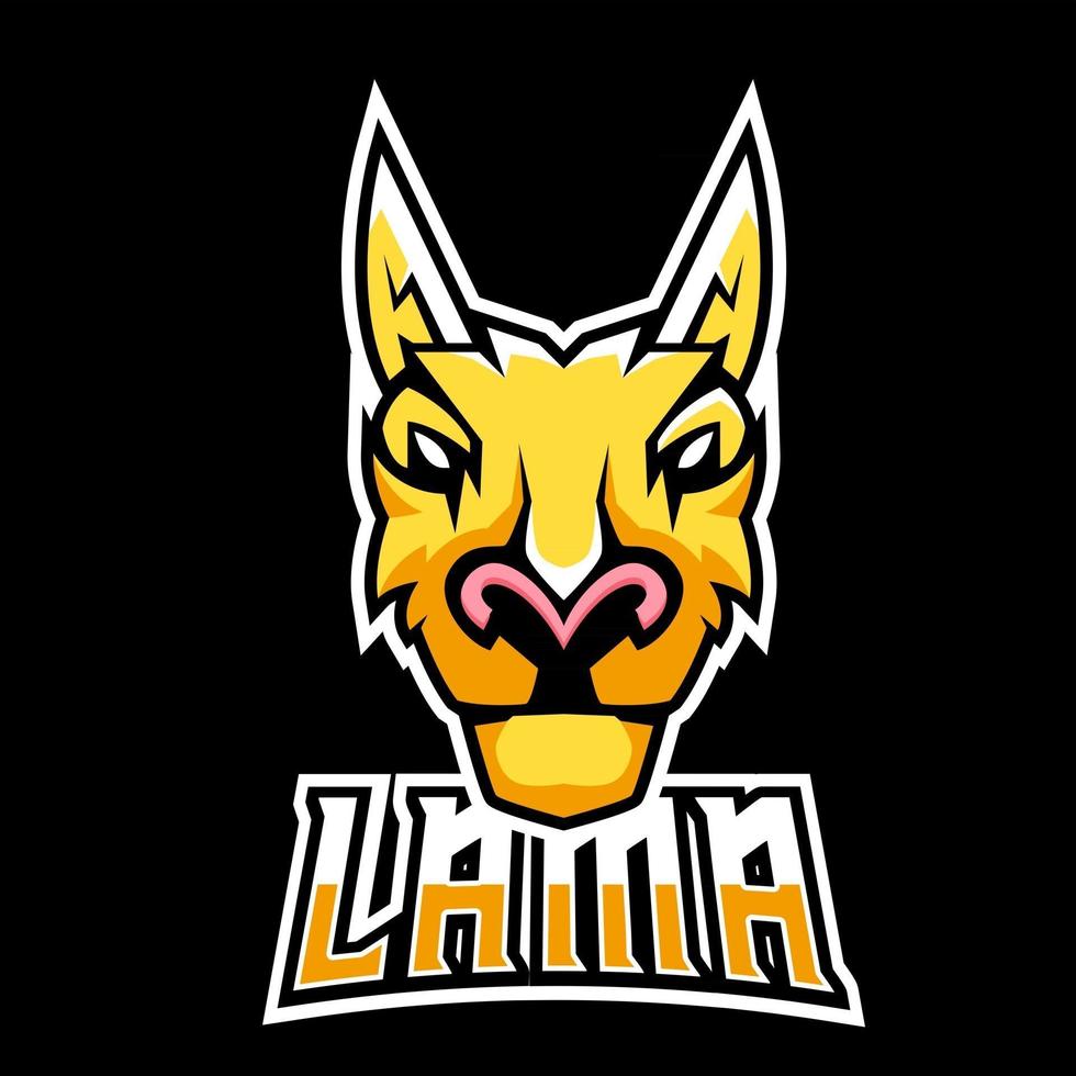 modello di logo mascotte di gioco lama sport o esport, per la tua squadra vettore