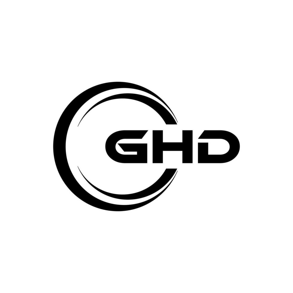 ghd logo disegno, ispirazione per un' unico identità. moderno eleganza e creativo design. filigrana il tuo successo con il Impressionante Questo logo. vettore