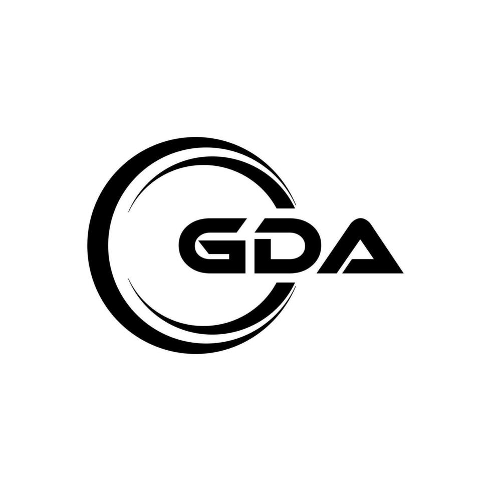 gda logo disegno, ispirazione per un' unico identità. moderno eleganza e creativo design. filigrana il tuo successo con il Impressionante Questo logo. vettore