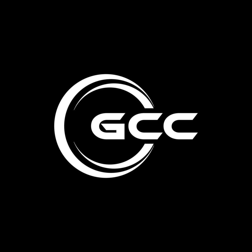 gcc logo disegno, ispirazione per un' unico identità. moderno eleganza e creativo design. filigrana il tuo successo con il Impressionante Questo logo. vettore