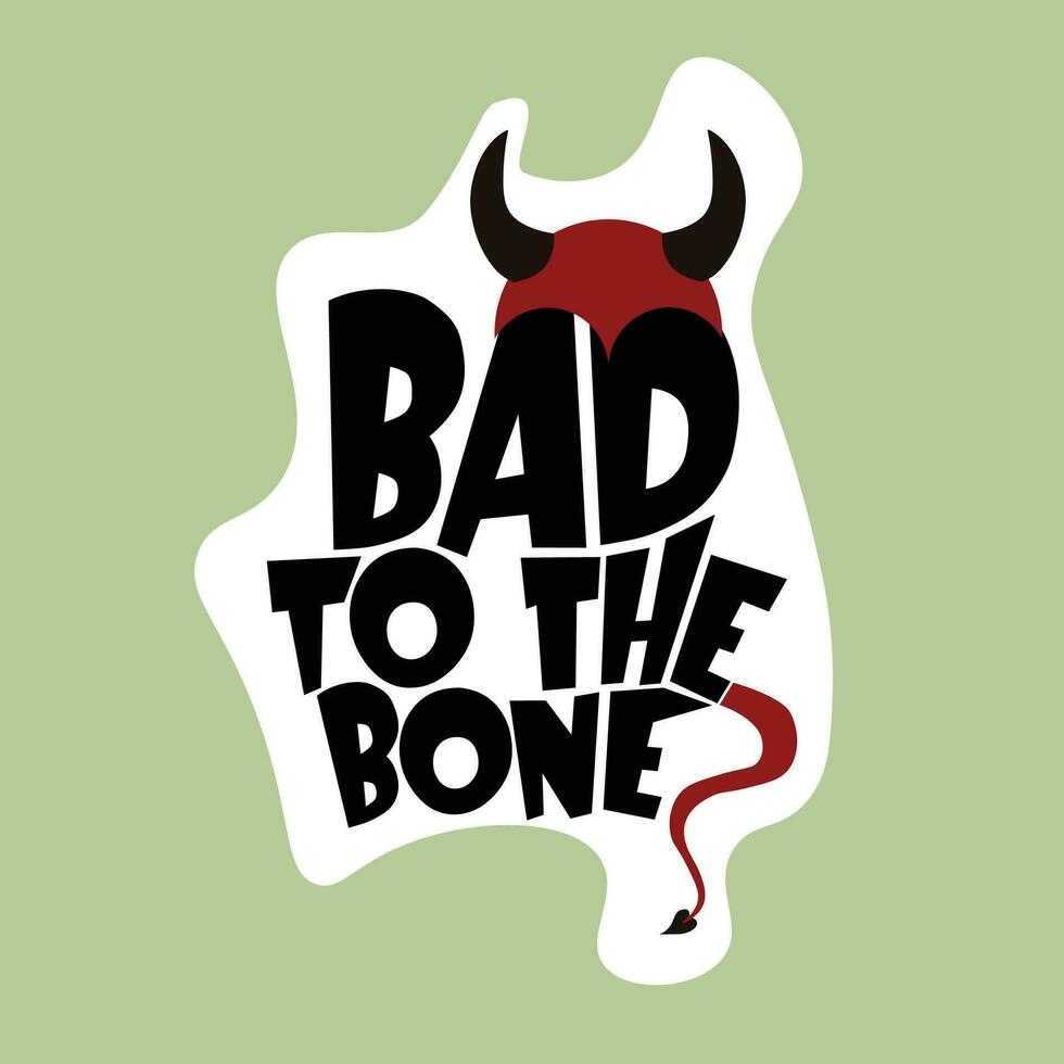 Halloween a tema isolato etichetta con lettering cattivo per il osso vettore