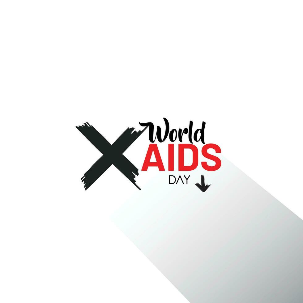 vettore illustrazione tipografia logo per mondo AIDS giorno, 1 ° dicembre, ogni anno per aumentare consapevolezza e conoscenza di hiv e un' chiamata per mossa verso finire il hiv epidemico