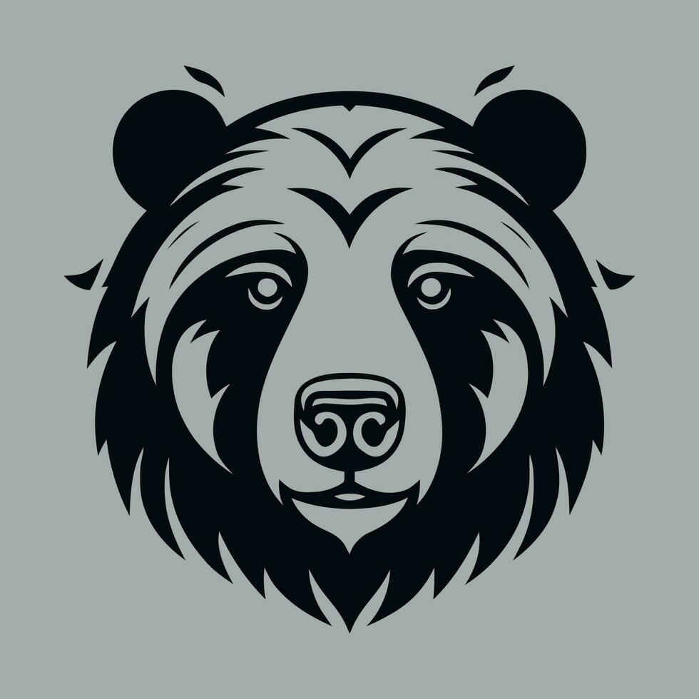 orso logo vettore arrabbiato feroce coraggioso pauroso bestia selvaggio esuberante grizzly natura foresta