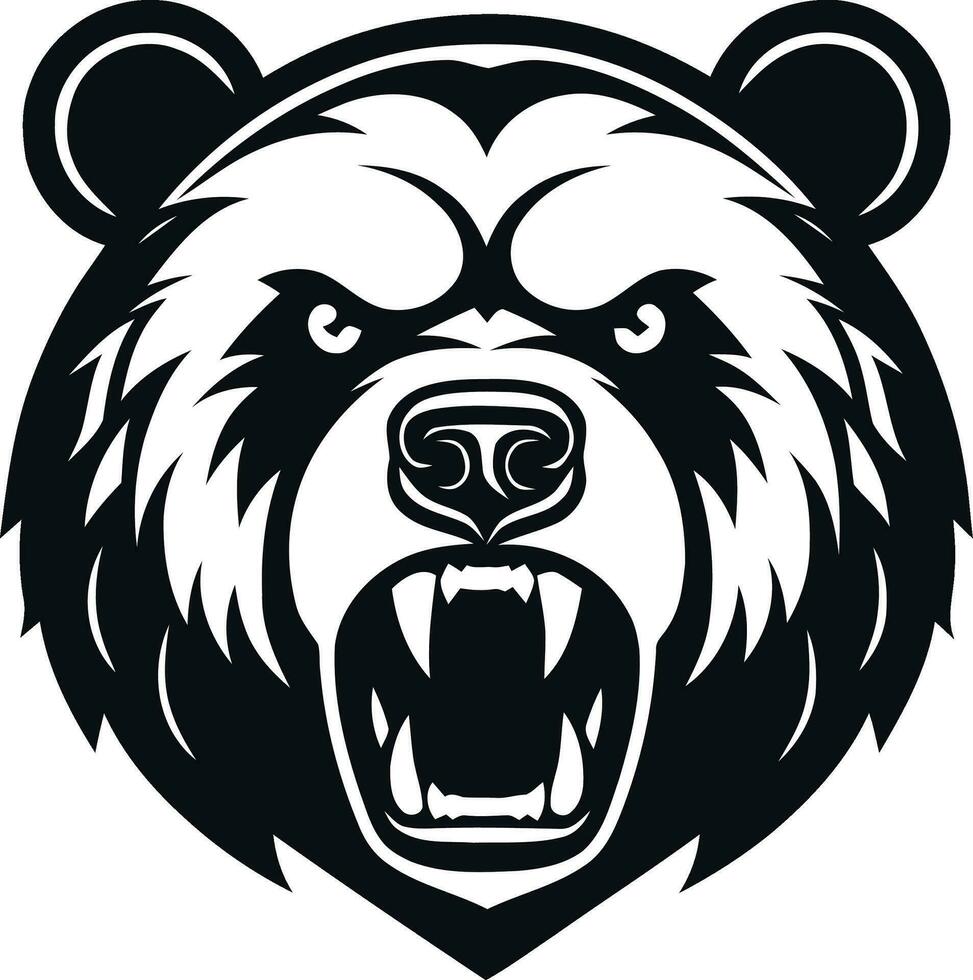 orso logo vettore arrabbiato feroce coraggioso pauroso bestia selvaggio esuberante grizzly natura foresta