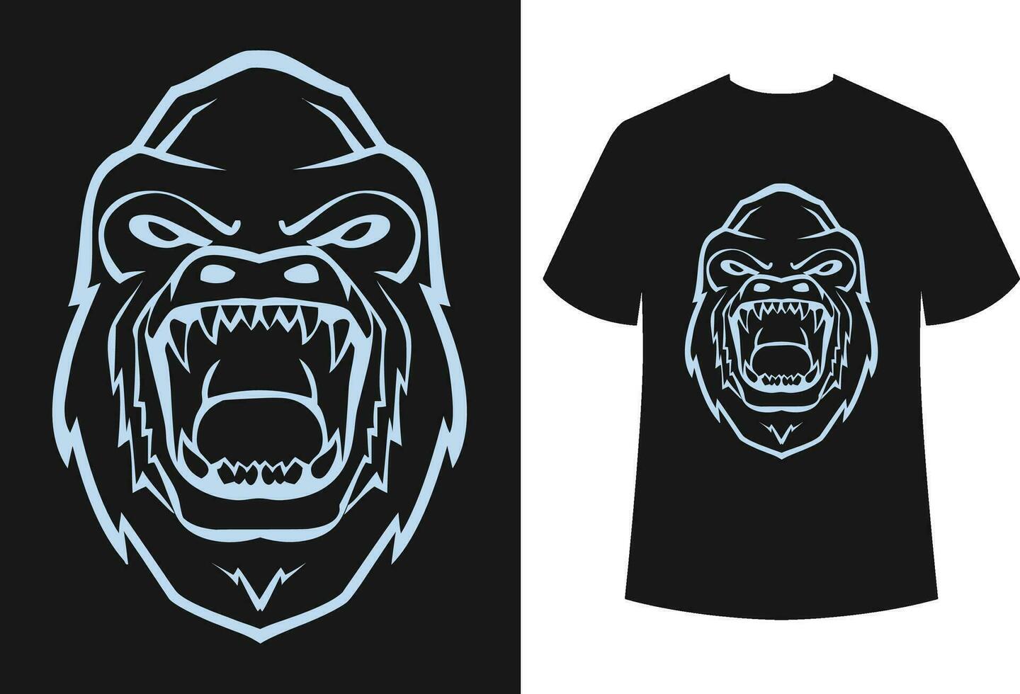 scimmia e gorilla maglietta design vettore
