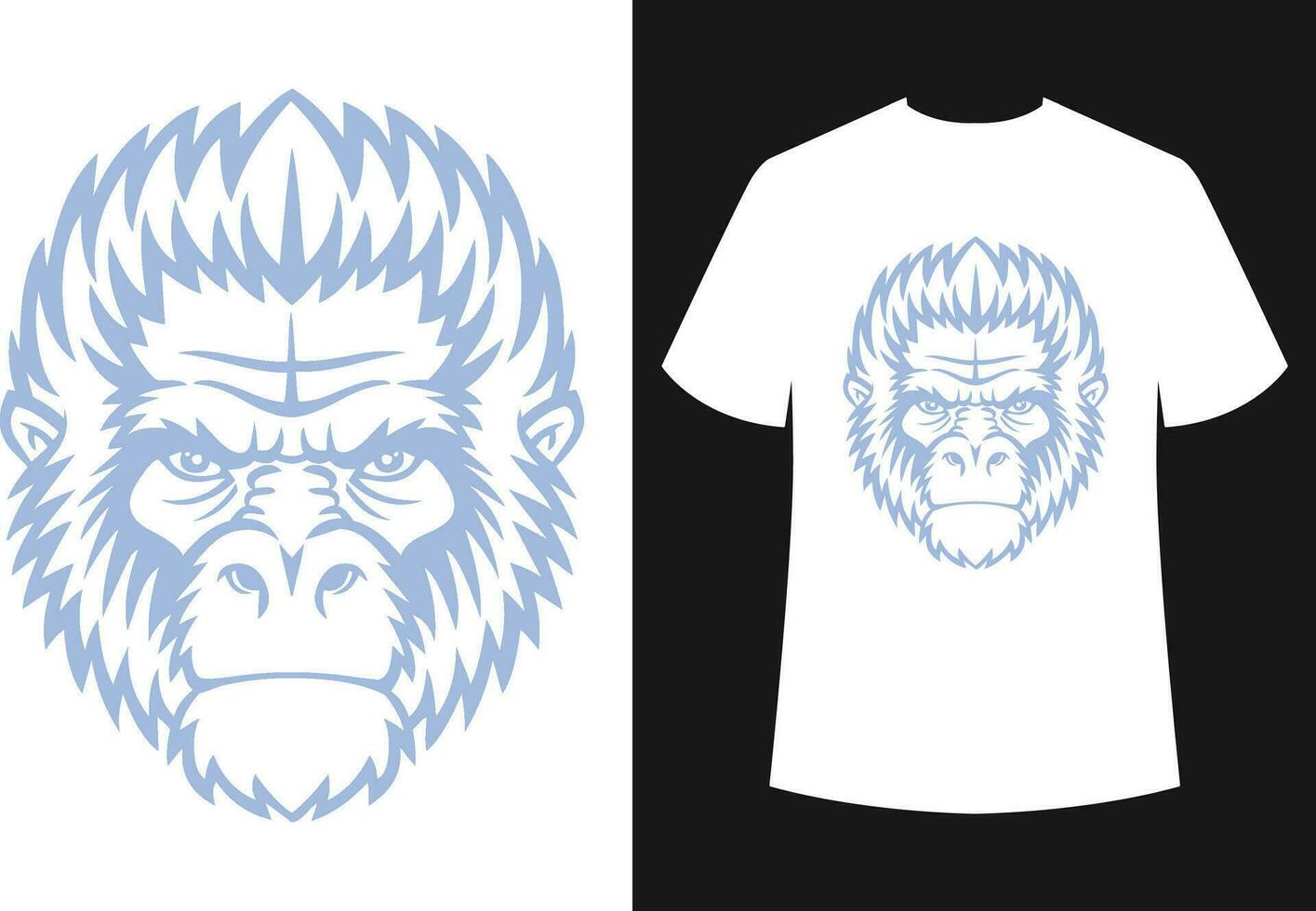scimmia e gorilla maglietta design vettore