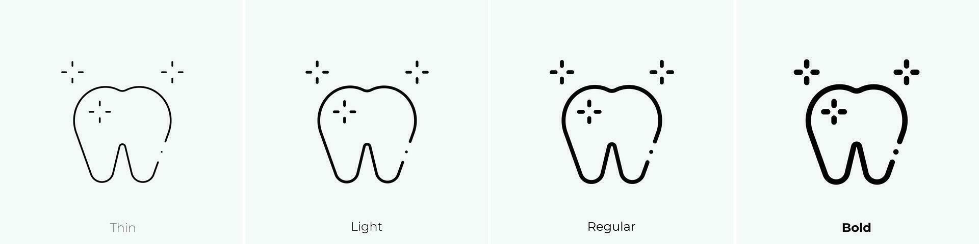 denti icona. sottile, luce, regolare e grassetto stile design isolato su bianca sfondo vettore