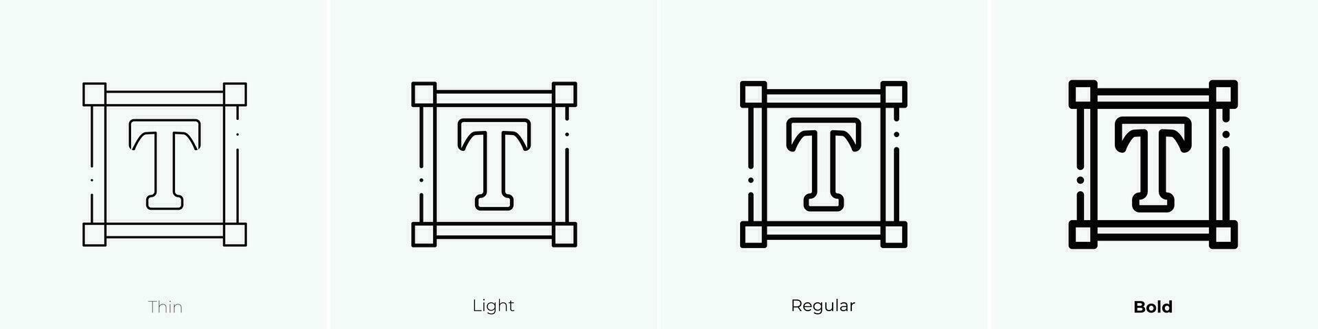 testo icona. sottile, luce, regolare e grassetto stile design isolato su bianca sfondo vettore