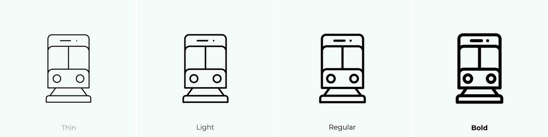 treno icona. sottile, luce, regolare e grassetto stile design isolato su bianca sfondo vettore