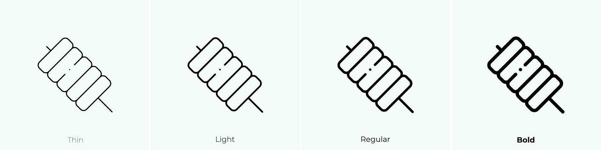 tokbokki icona. sottile, luce, regolare e grassetto stile design isolato su bianca sfondo vettore