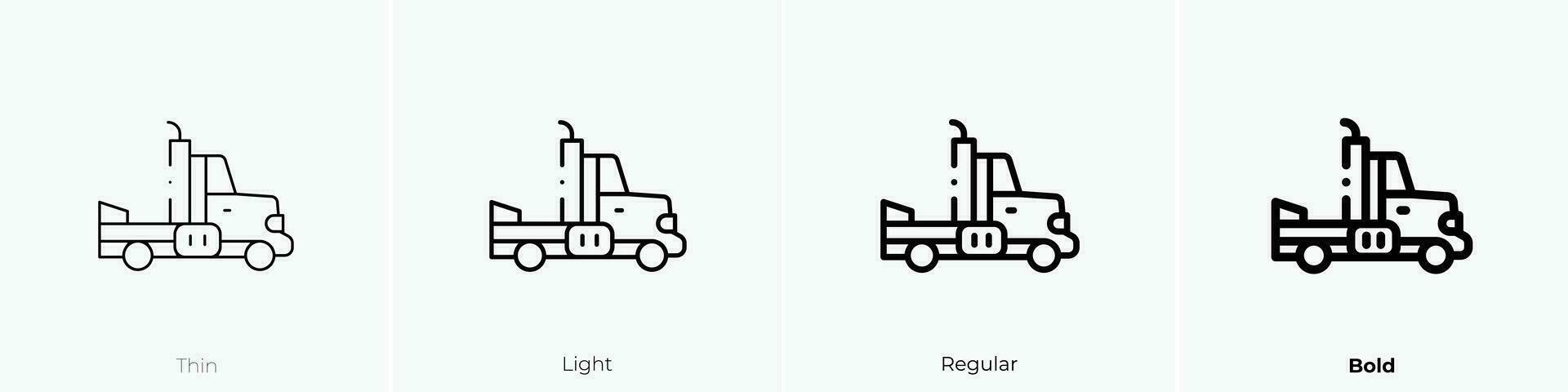 camion icona. sottile, luce, regolare e grassetto stile design isolato su bianca sfondo vettore