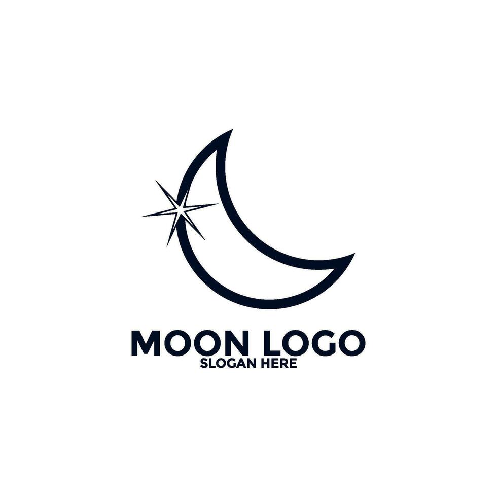 Luna logo vettore icona, semplice Luna logo design modello