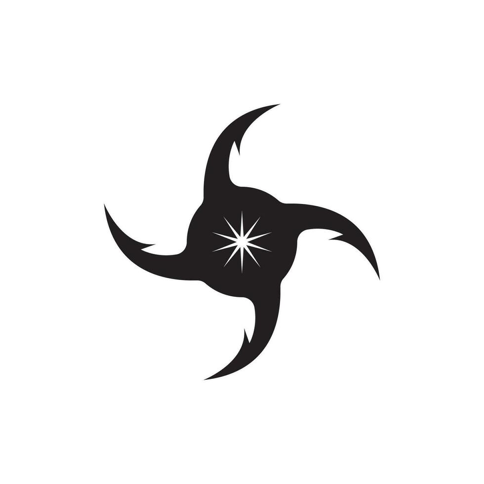 ninja shuriken logo vettore modello