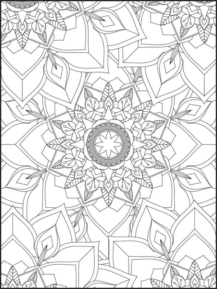 mandala, mandala colorazione pagina, floreale mandala colorazione pagina. floreale mandala modello adulto colorazione pagina vettore