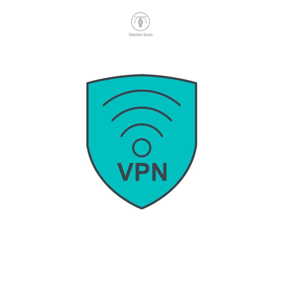 vpn. virtuale privato Rete icona simbolo vettore illustrazione isolato su bianca sfondo