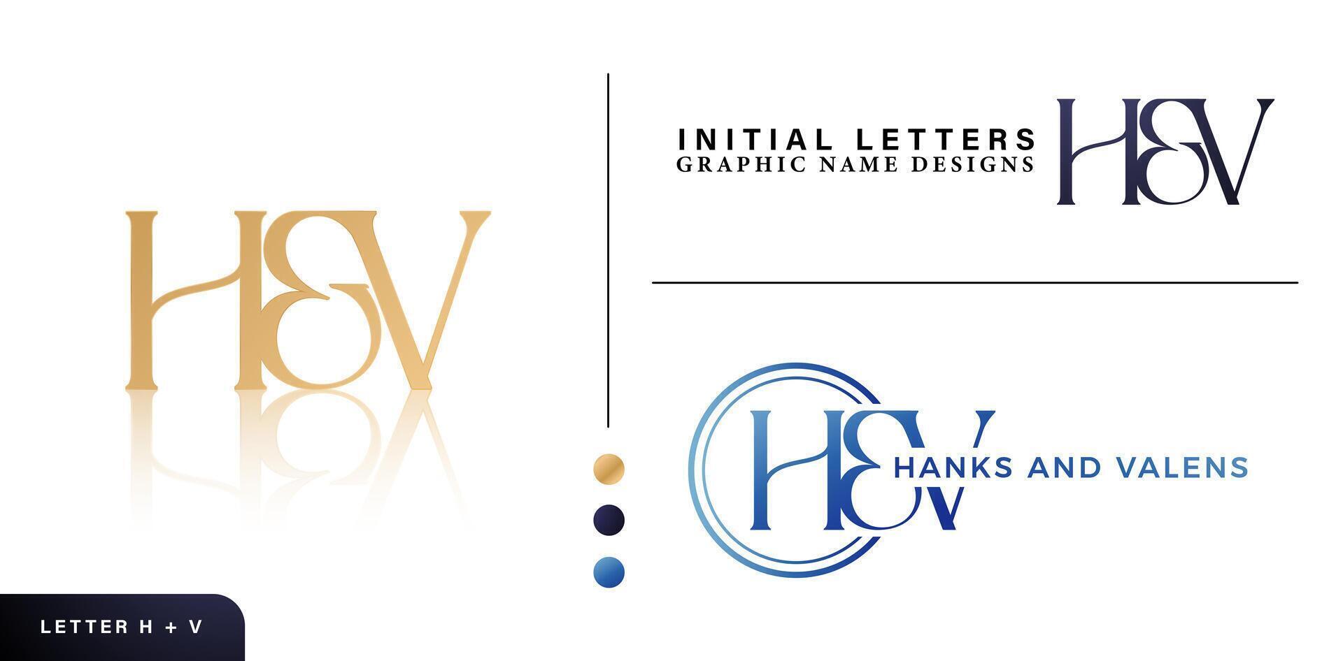 hv lettera logo con elegante stile e tipografia vettore nozze invito modello per il branding identità nomi azienda o aziende, annunci materiali, collage stampe, Annunci campagna marketing