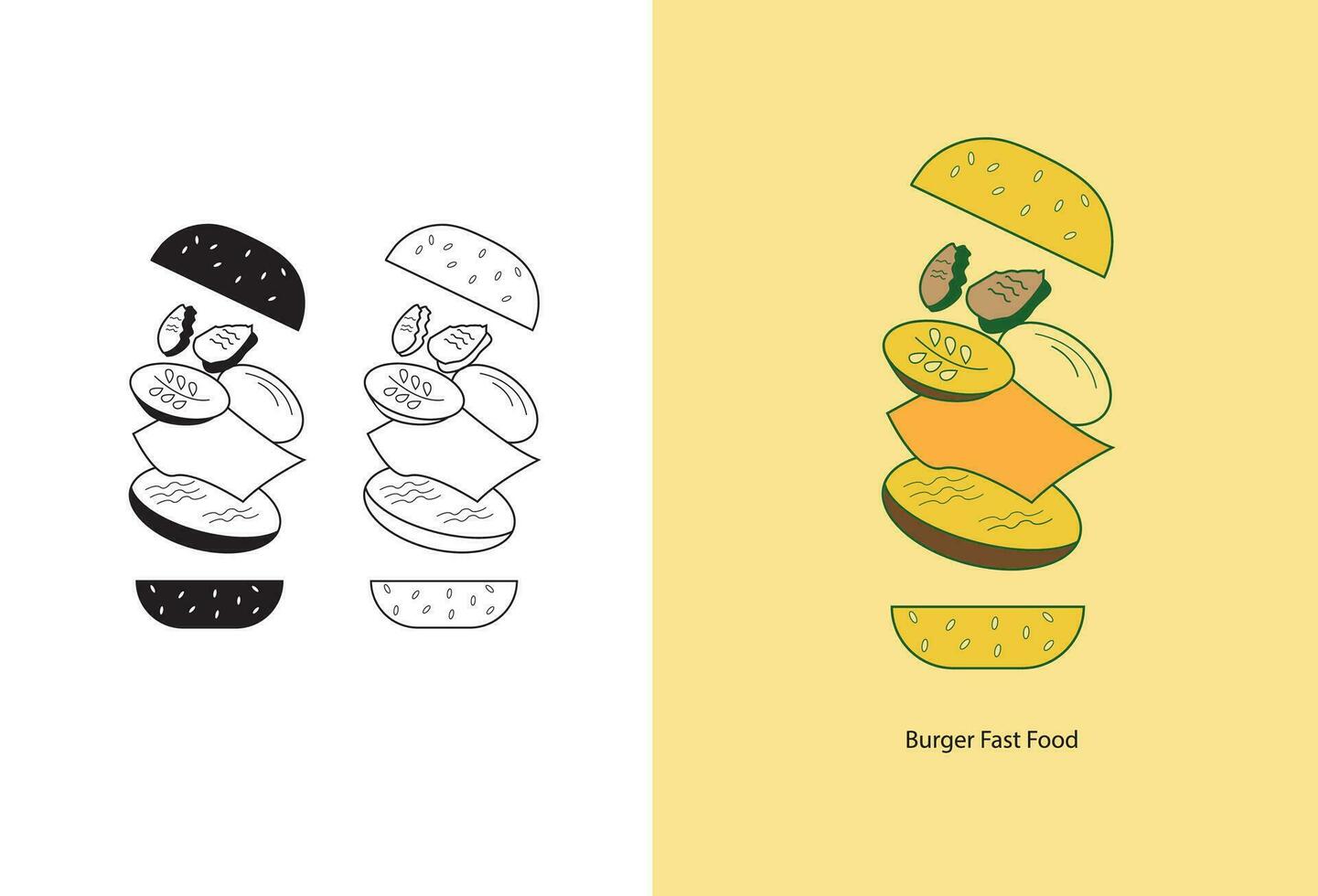 il hamburger icona è un' vettore illustrazione logo modello quello rappresenta il concetto di un' hamburger o veloce cibo. esso è un' versatile e personalizzabile design quello può essere Usato per vario scopi.