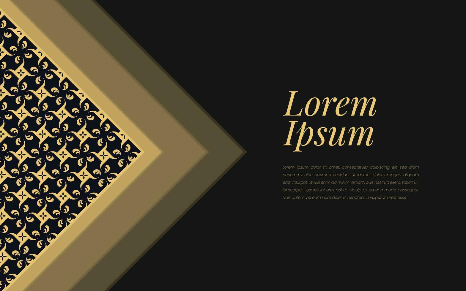oro e nero modello su astratto sfondo geometrico mosaico nel lussuoso ornamento stile. vettore