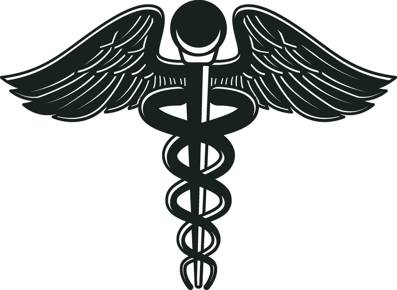 caduceo simbolo, caduceo simbolo con stetoscopio , stetoscopio , caduceo, medico, assistenza sanitaria, monogramma vettore