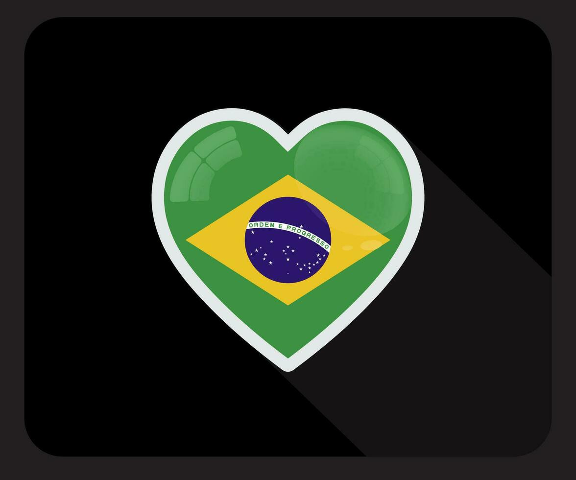 brasile amore orgoglio bandiera icona vettore
