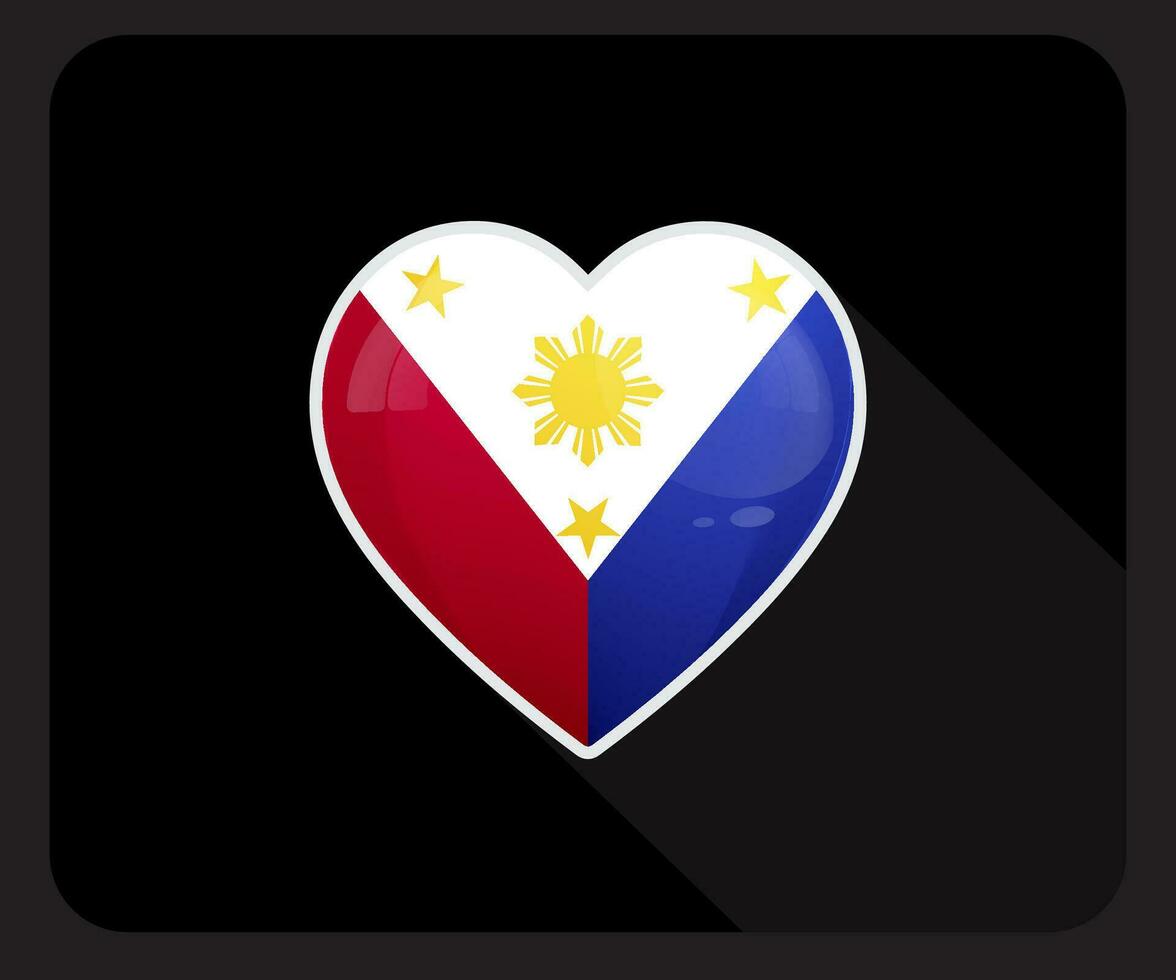 Filippine amore orgoglio bandiera icona vettore