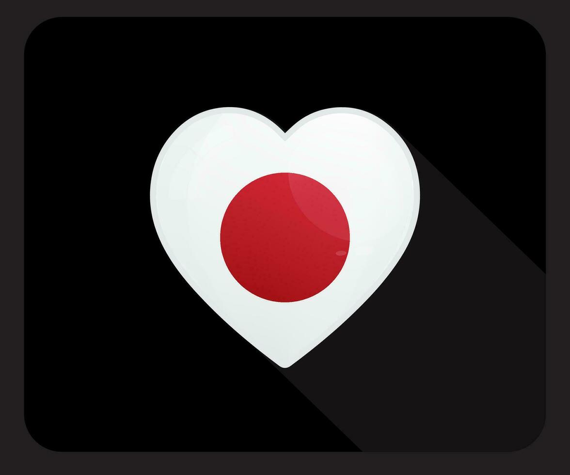 Giappone amore orgoglio bandiera icona vettore