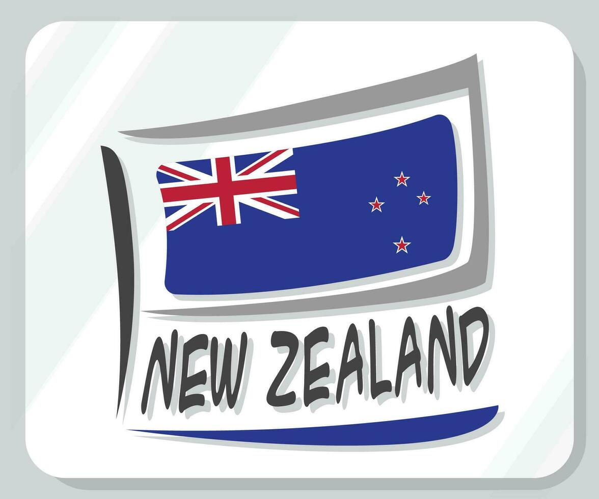 nuovo Zelanda grafico orgoglio bandiera icona vettore