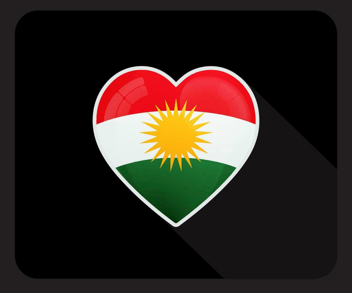 kurdistan amore orgoglio bandiera icona vettore