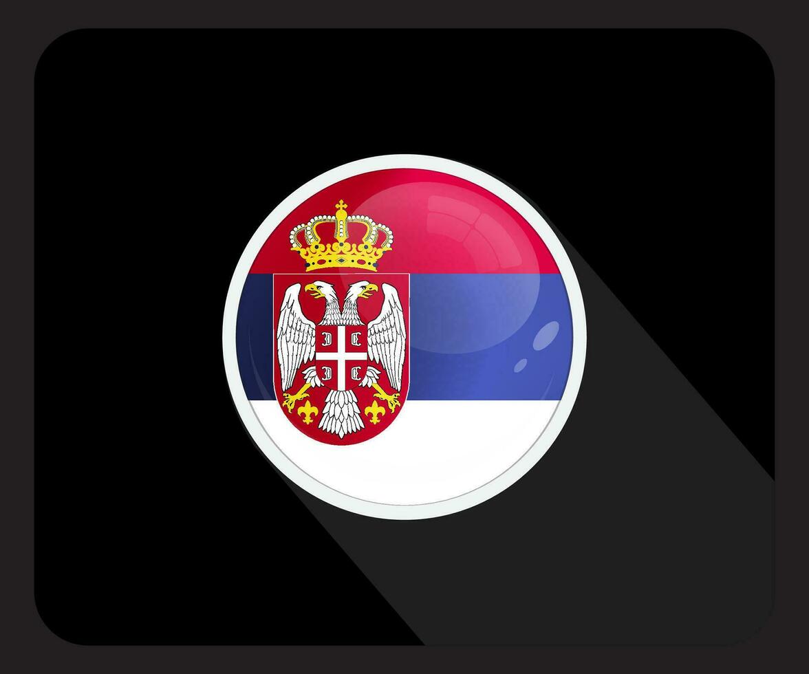 Serbia lucido cerchio bandiera icona vettore