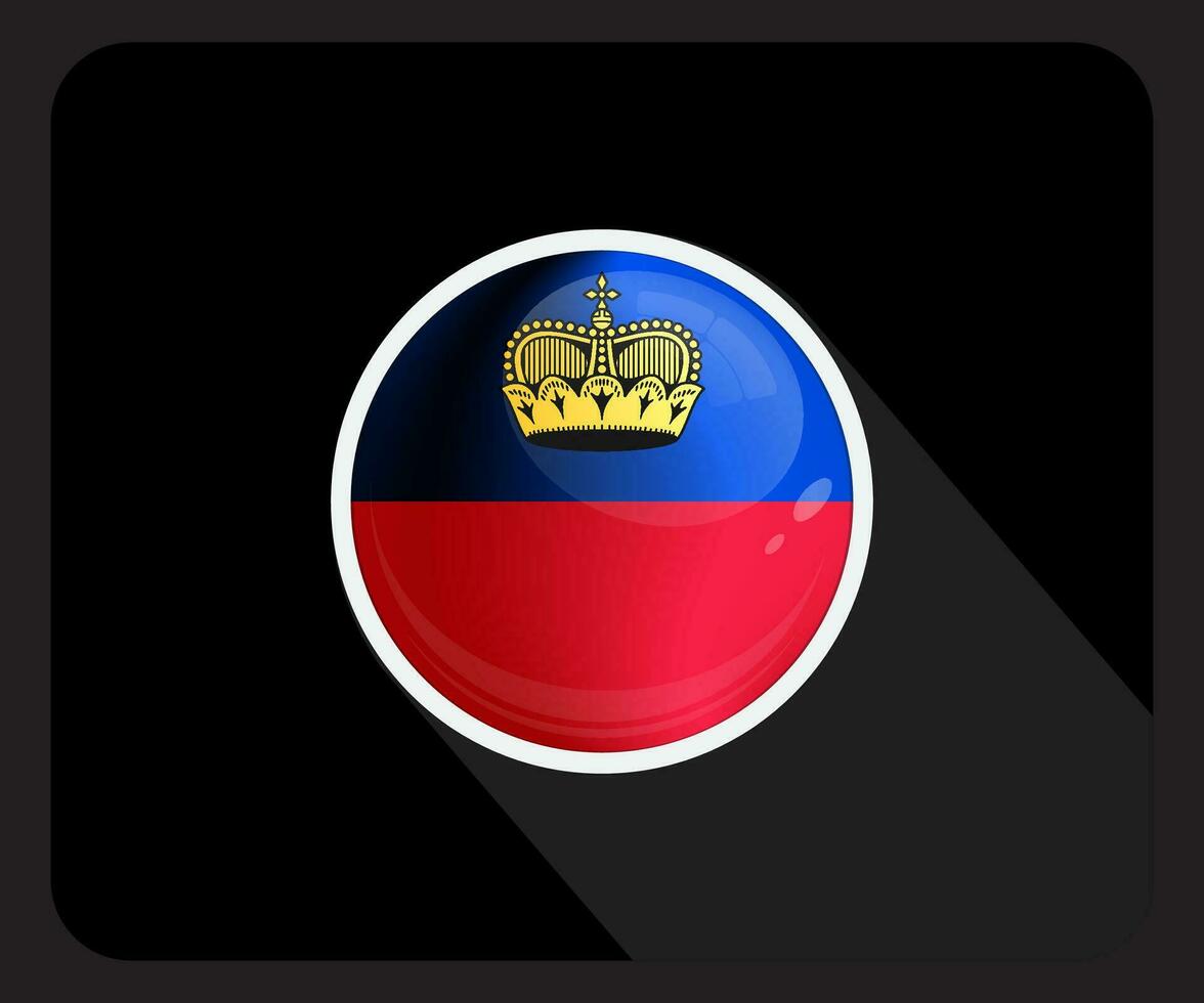 Liechtenstein lucido cerchio bandiera icona vettore