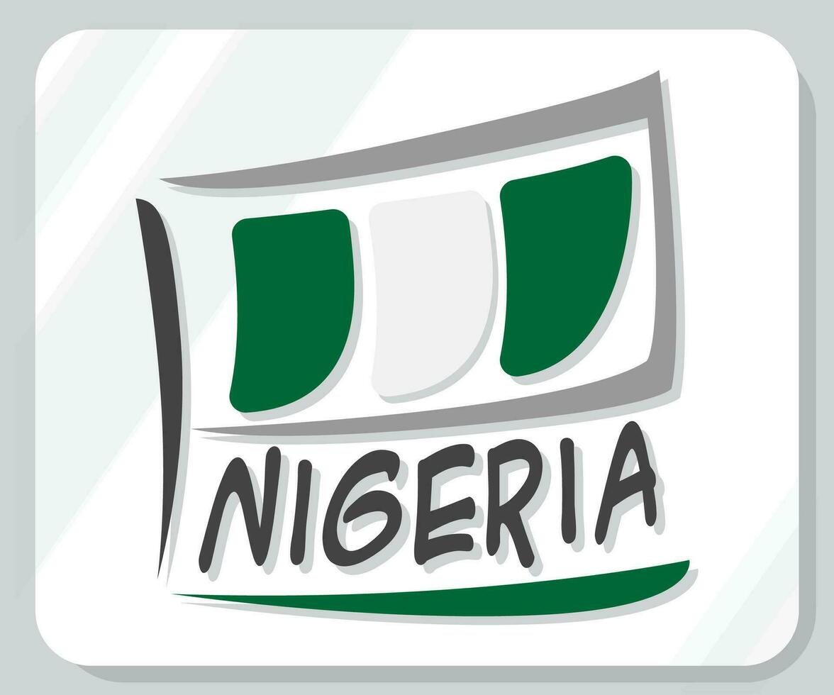 Nigeria grafico orgoglio bandiera icona vettore