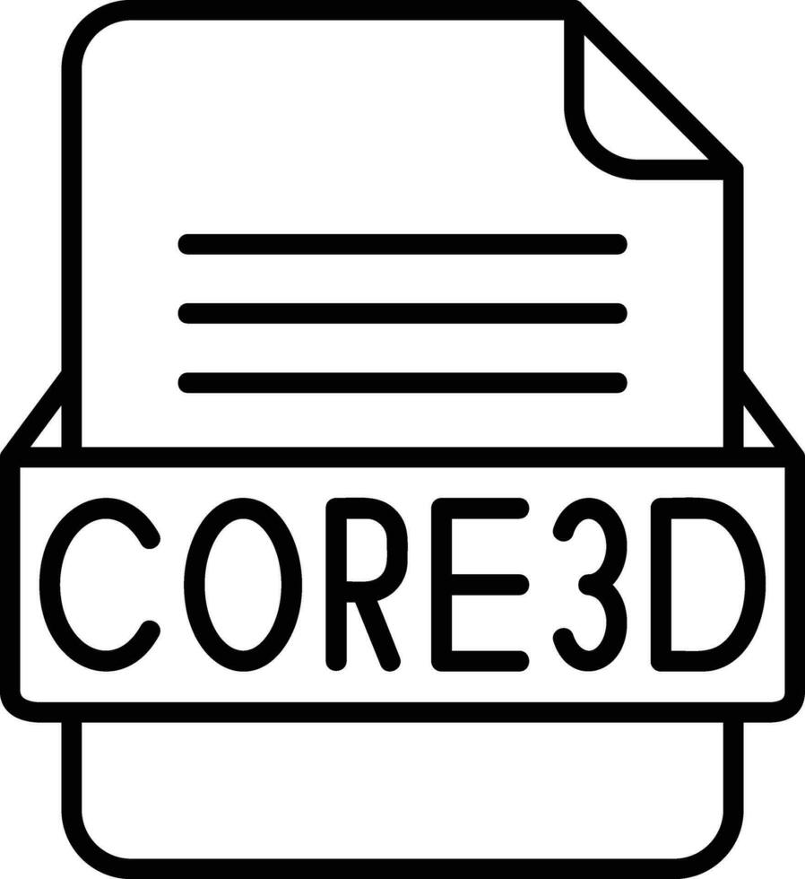 core3d file formato linea icona vettore