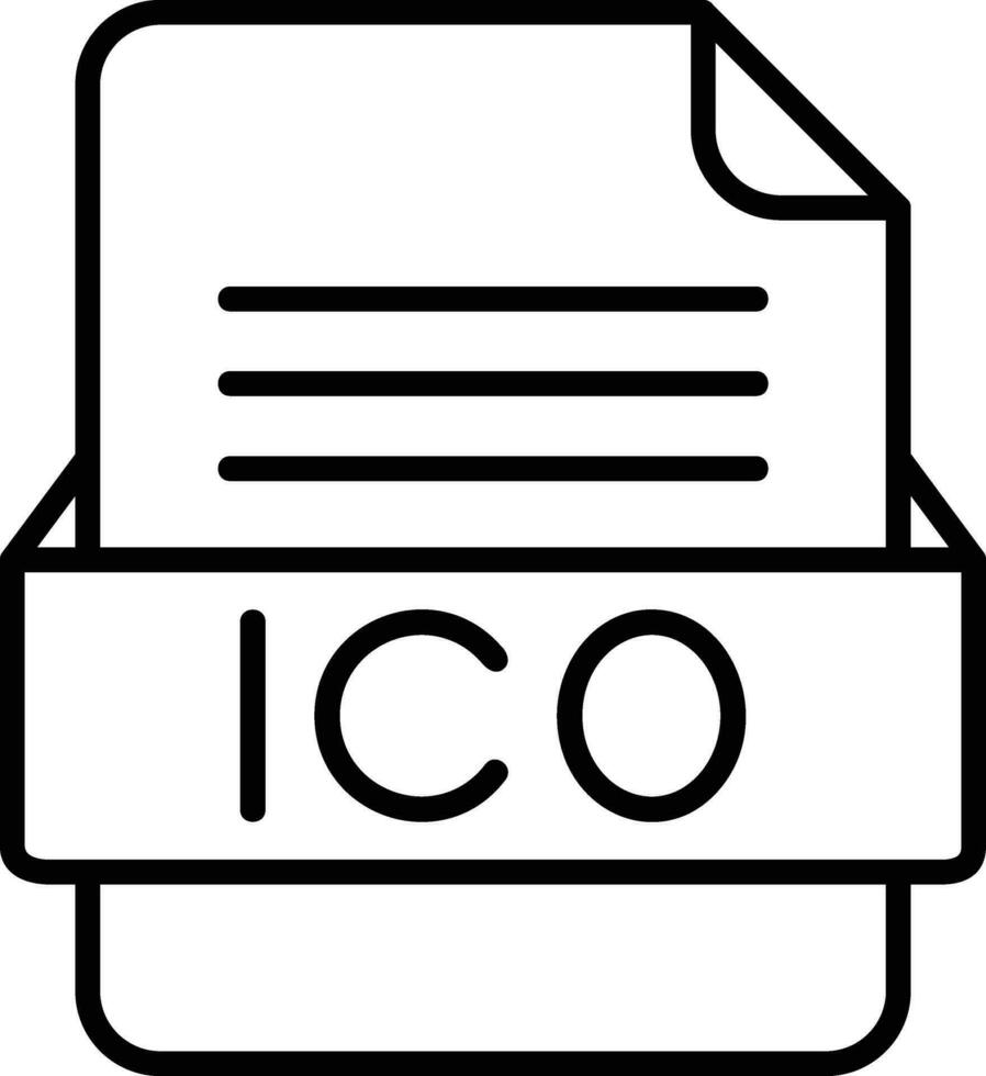 ico file formato linea icona vettore