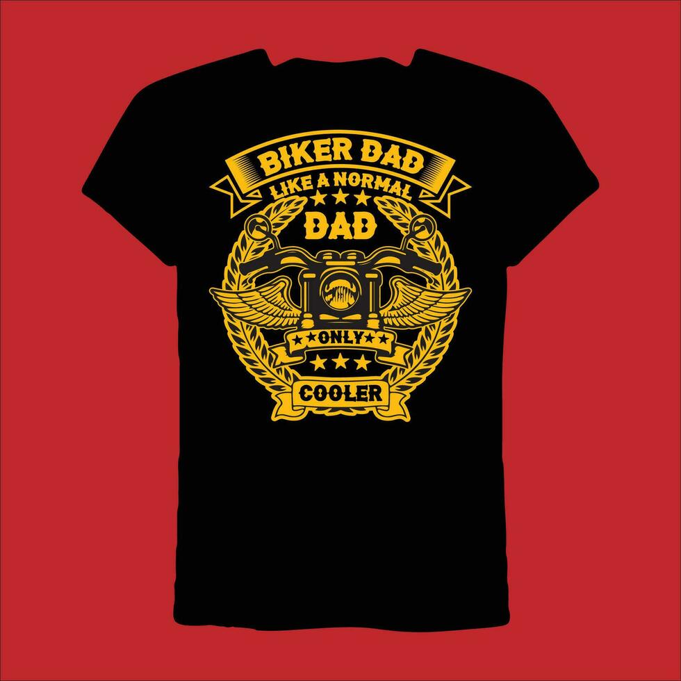 motociclista papà piace un' normale papà solo più fresco maglietta vettore