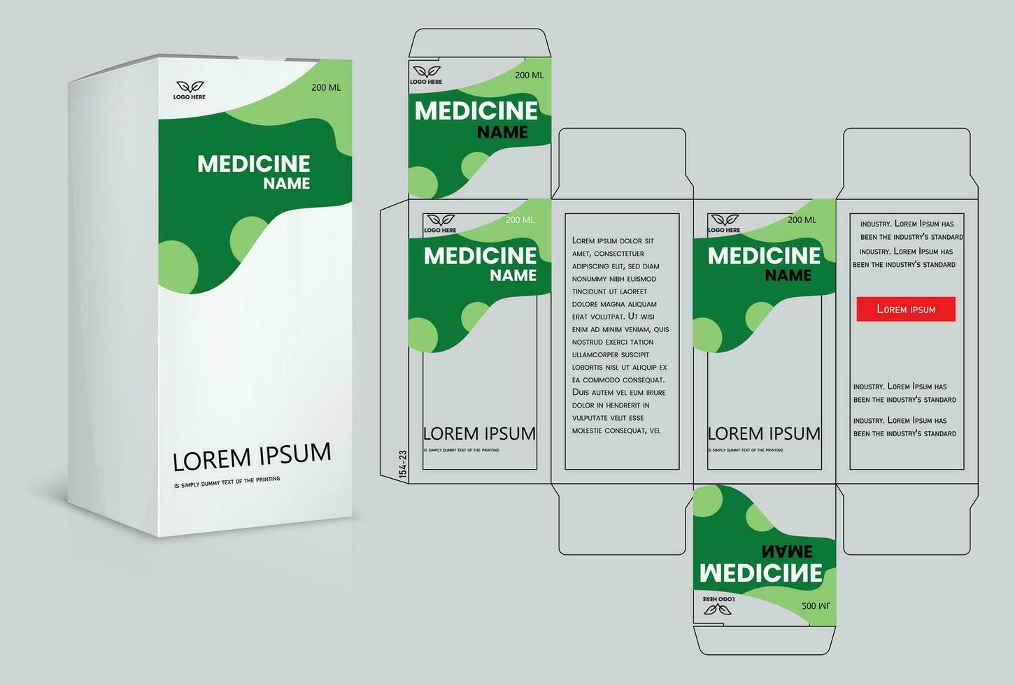 pmedicine pacchetto scatola design. assistenza sanitaria medicina scatola pacchetto creativo design. medicina scatola vettore design.rint