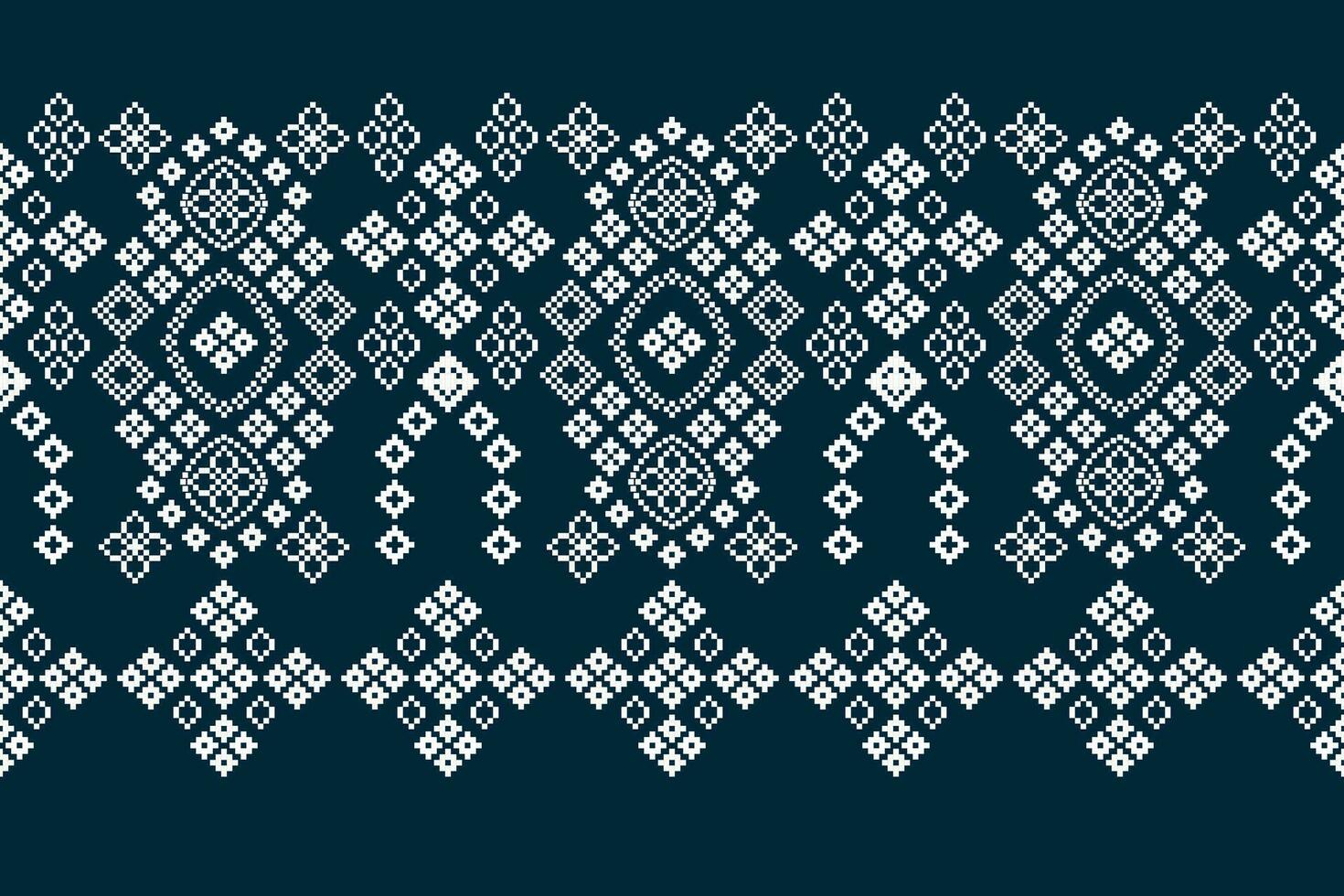etnico geometrico tessuto modello attraversare punto.ikat ricamo etnico orientale pixel modello blu sfondo. astratto, vettore, illustrazione. trama, abbigliamento, cornice, decorazione, motivi, seta sfondo. vettore