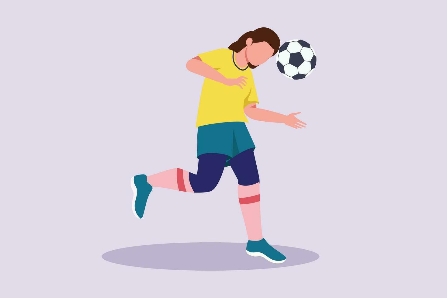 divertente femmina calcio Giocatori concetto. colorato piatto vettore illustrazione isolato.