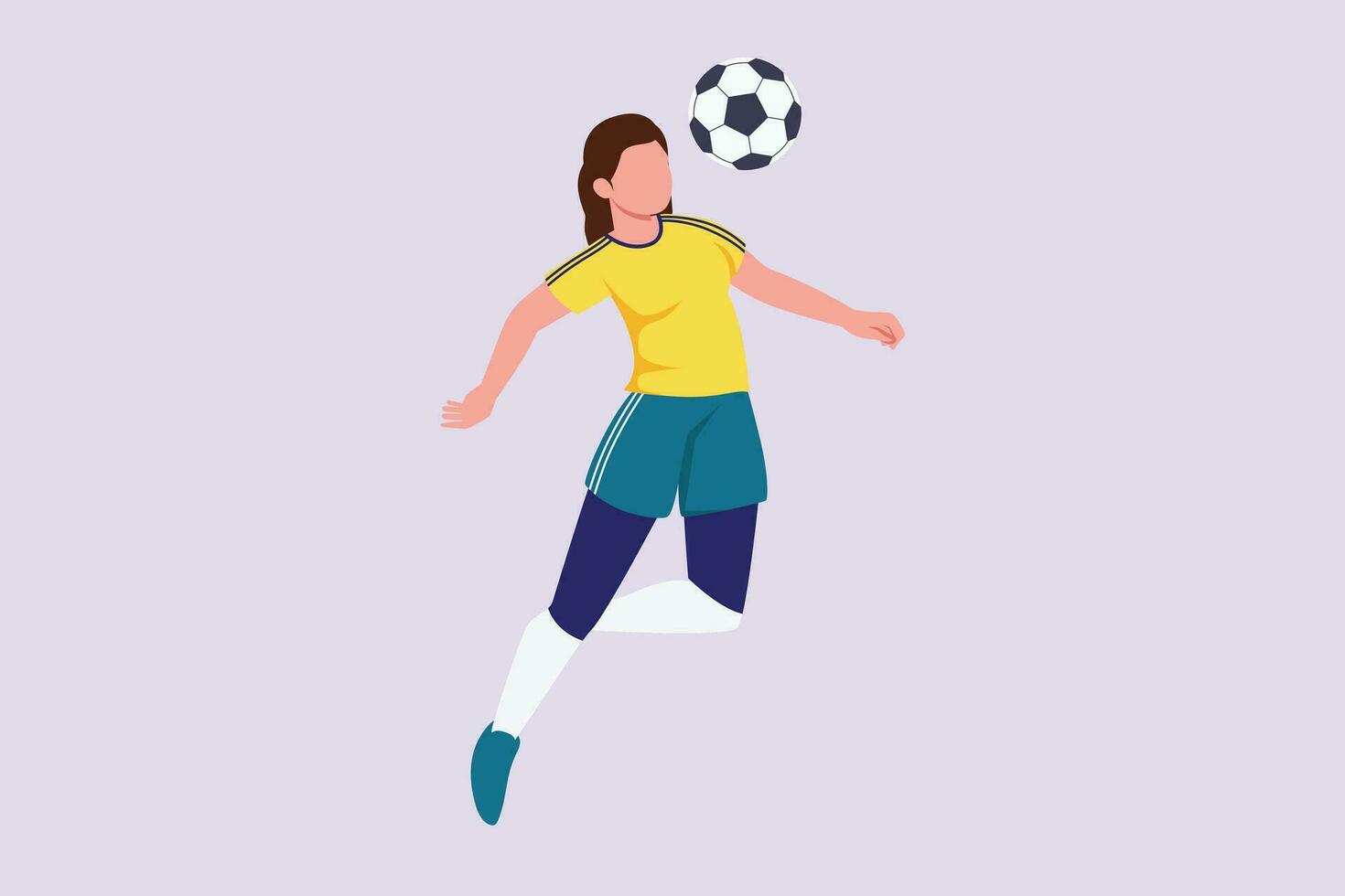 divertente femmina calcio Giocatori concetto. colorato piatto vettore illustrazione isolato.