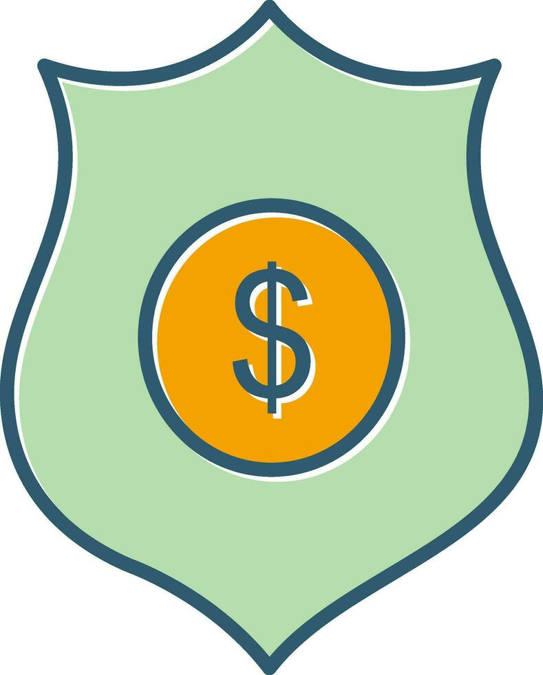 dollaro distintivo vettore icona