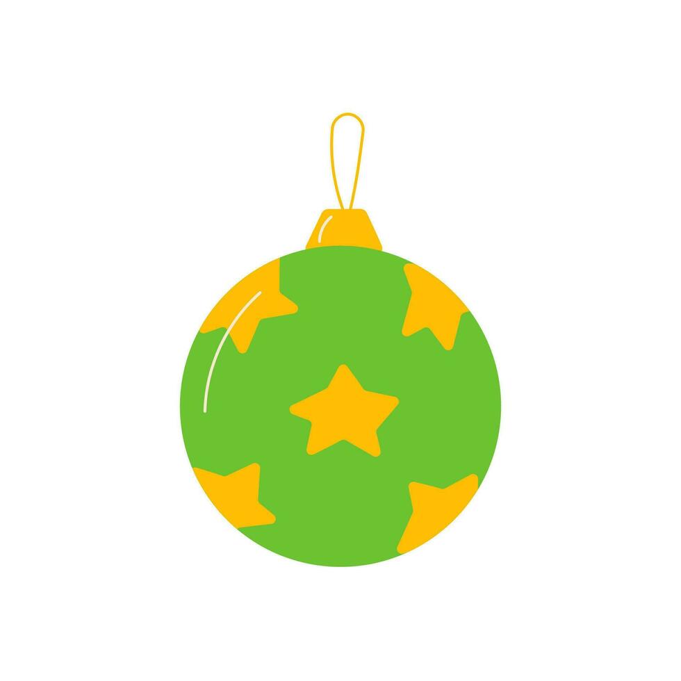 Natale giocattolo palla il giro albero decorazione icona vettore