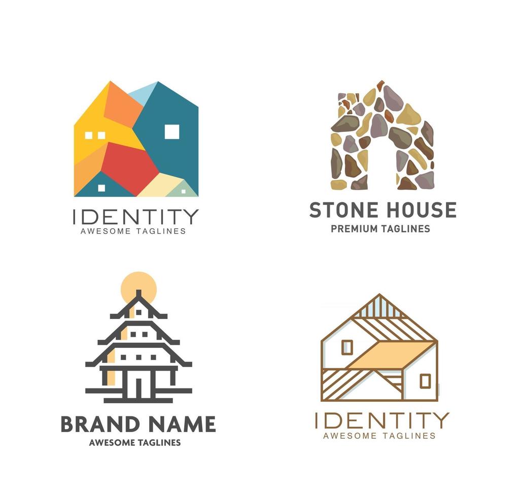 set di moderno edificio immobiliare logo design vector collection concept