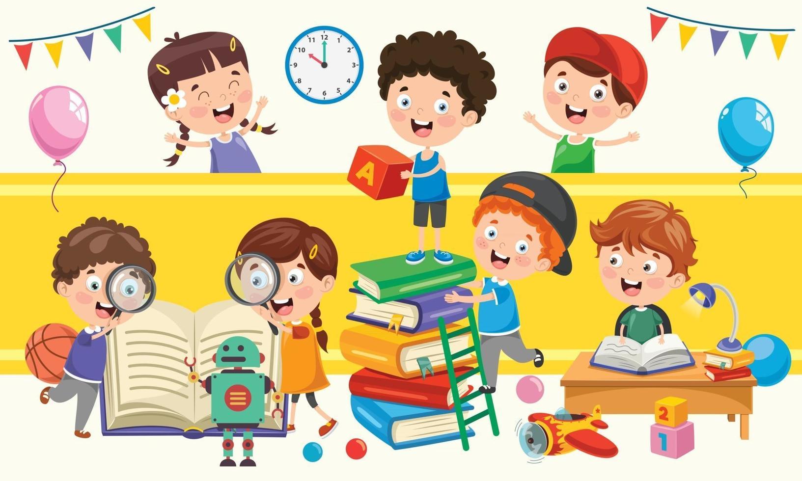 banner astratto colorato per l'educazione dei bambini vettore