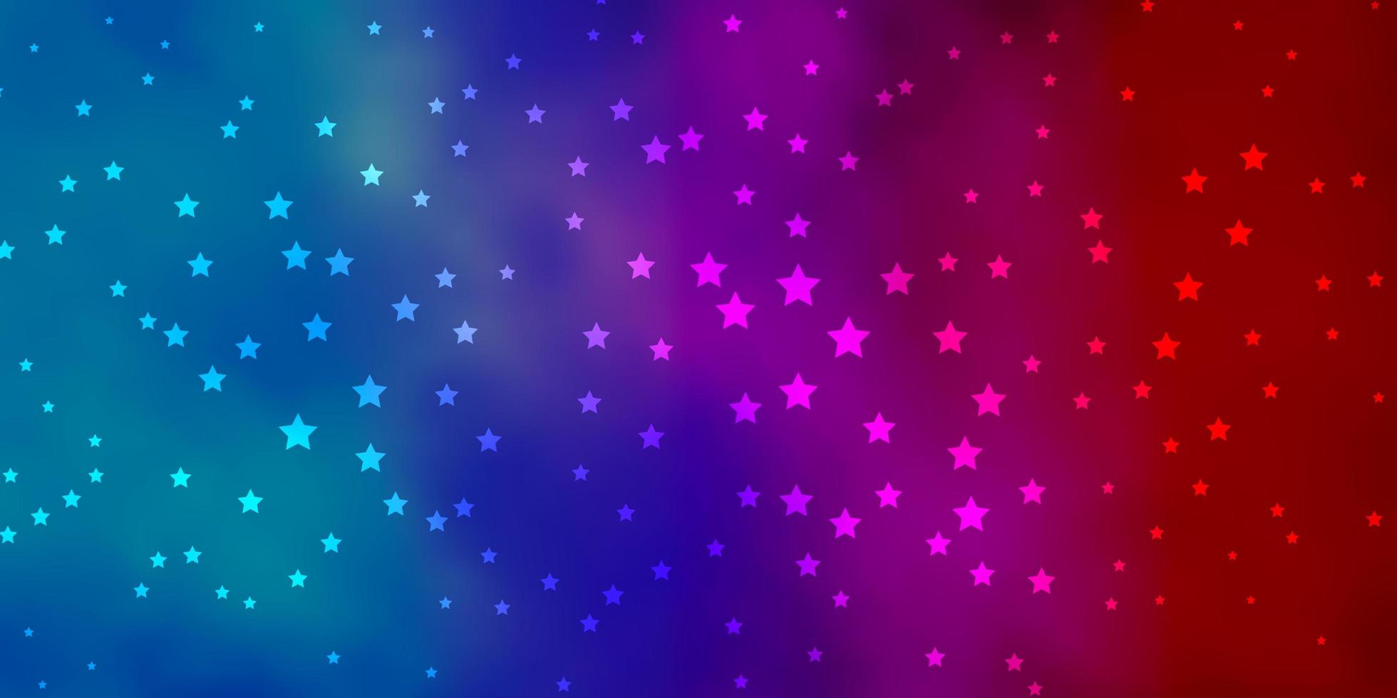 sfondo vettoriale blu scuro, rosso con stelle piccole e grandi. illustrazione decorativa con stelle su modello astratto. modello per incartare i regali.