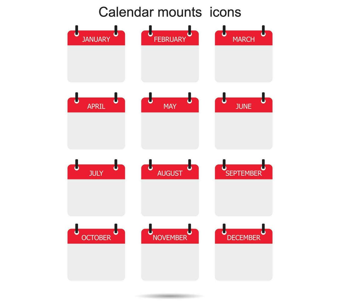 calendario monta icone, vettore illustrazione.
