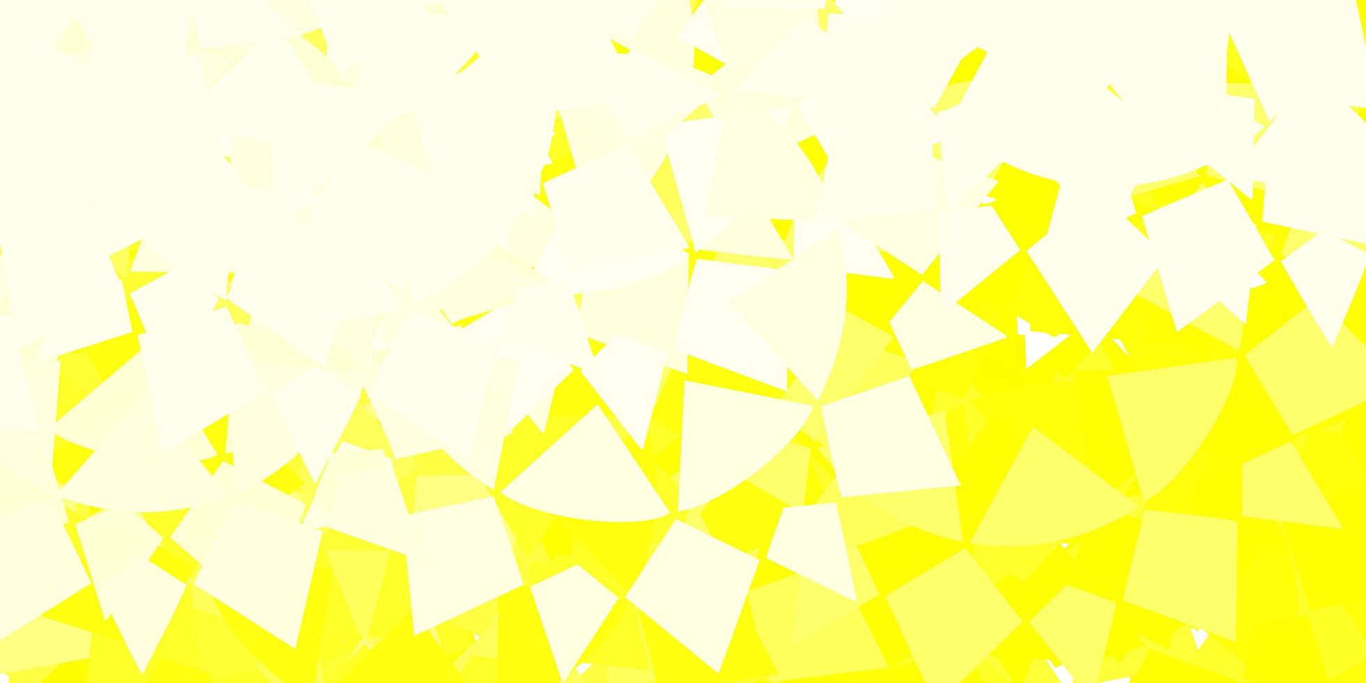 trama vettoriale giallo chiaro con triangoli casuali.