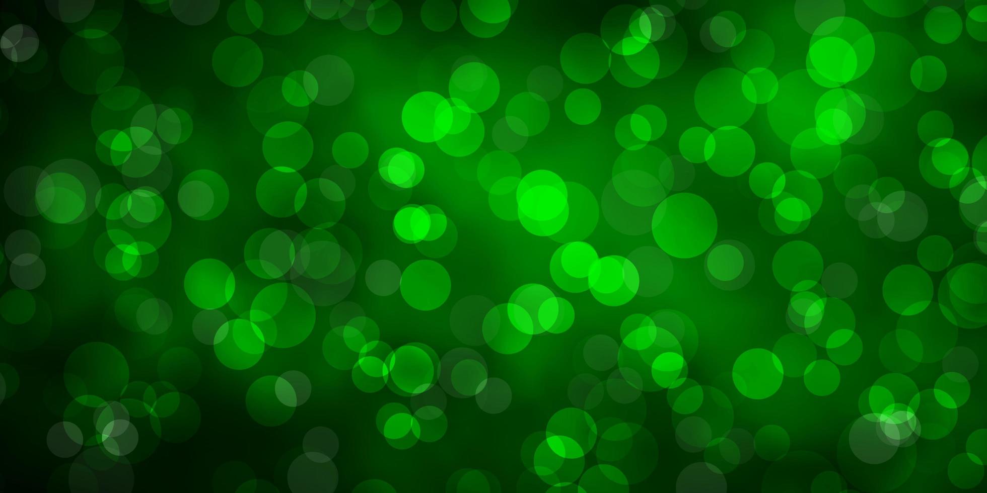 sfondo vettoriale verde scuro con le bollicine. illustrazione astratta con macchie colorate in stile natura. modello per libretti, volantini.