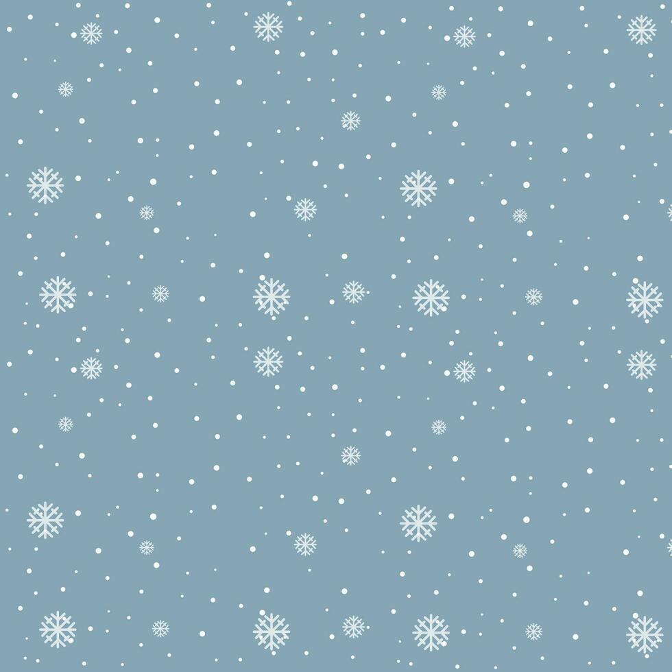 senza soluzione di continuità modello di luminoso i fiocchi di neve su un' blu sfondo. inverno nevicando illustrazione, vacanza vettore struttura. allegro Natale e contento nuovo anno. ripetere design utile per Stampa, coperchio. vettore