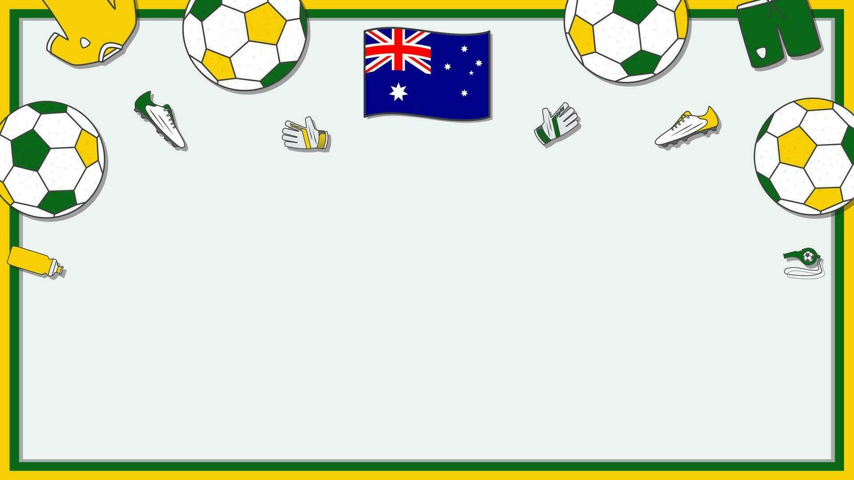 calcio sfondo design modello. calcio cartone animato vettore illustrazione. concorrenza nel Australia